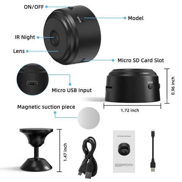 1080P WiFi Wireless IP Camera Mini Security Spy Hidden Cam with Audio Live Feed - Image 56