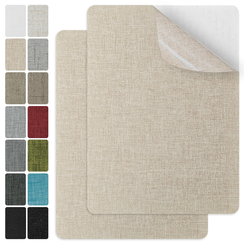 J.CARP 2Pcs Linen Repair Patches, Large Self-Adhesive Fabric Patch for Sofas, Co