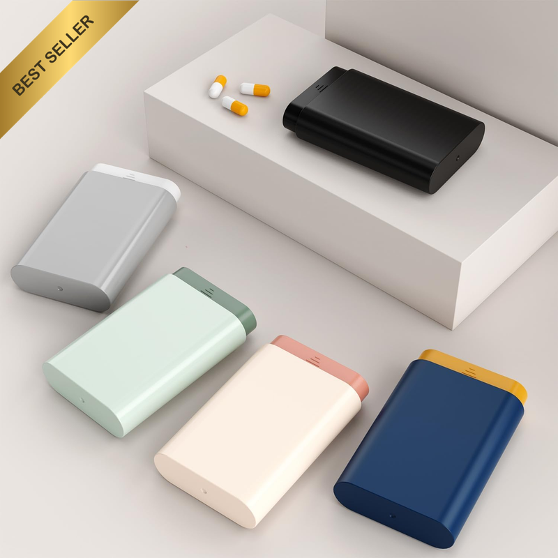 Travel Pill Organiser, ABS and Silicone, Airtight and Moistureproof, 3 or 6 Comp