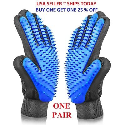 Pet Hair Remover Glove Brush Dog Cat Grooming Massage Soft Bath Deshedding Comb