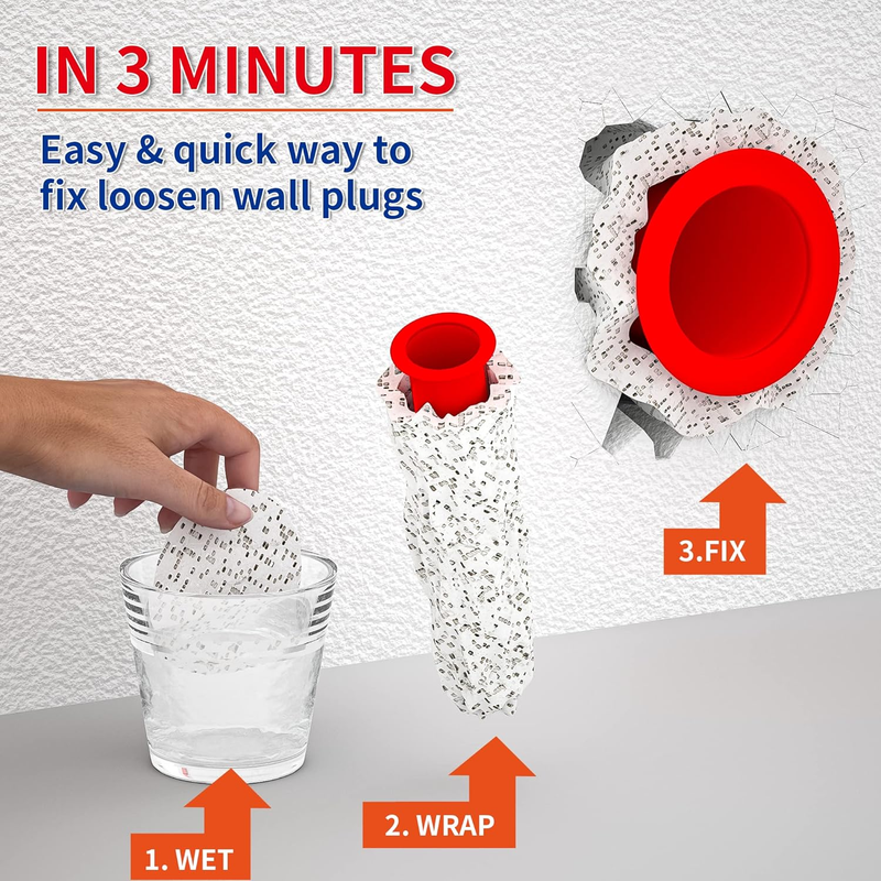 (24 Discs) Fixing Loose Wall Plugs Fast, Drywall Anchor Repair, Perfect for Fitt