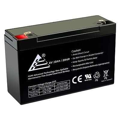 BRAND NEW 6V (VOLT) 10AH (AMP) SLA (SEALED LEAD ACID) Battery for Multi-purposes