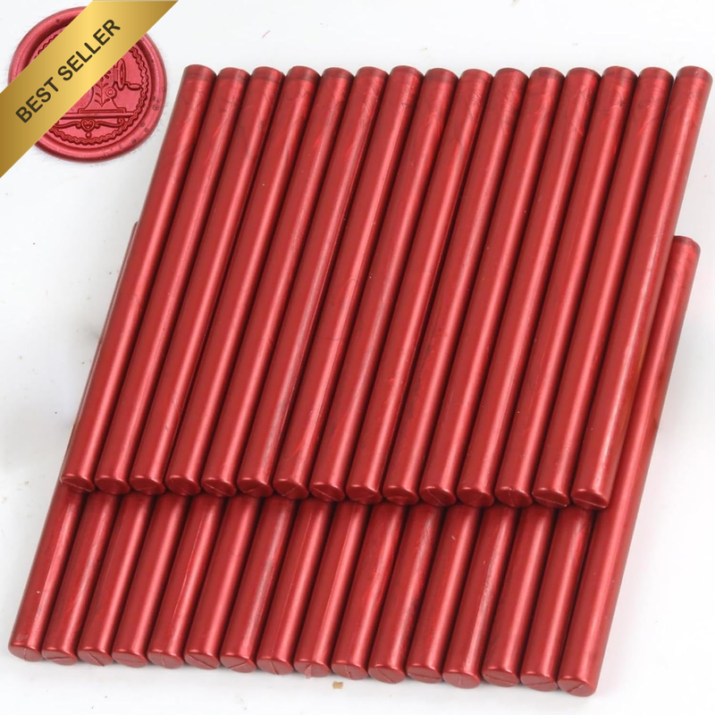 Flame Red Wax Seal Sticks, 30 Pcs Mini Sealing Wax Sticks, Glue Gun Compatible W
