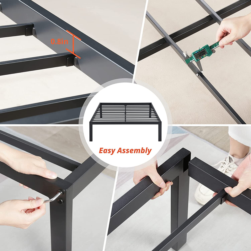 Primasleep 18 Inch Tall Metal Bed Frame/Dura Steel Slat/Anti-Slip Support/No Box