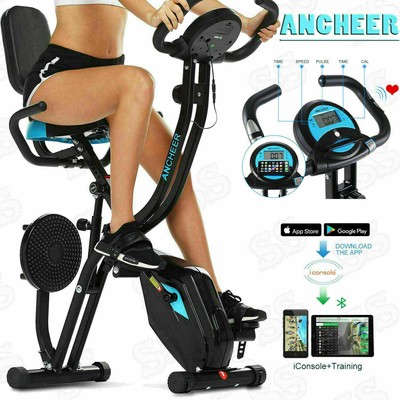 Foldable Upright Exercise Bike Magnetic Stationary Bicycle Gym Exercise BEST US#