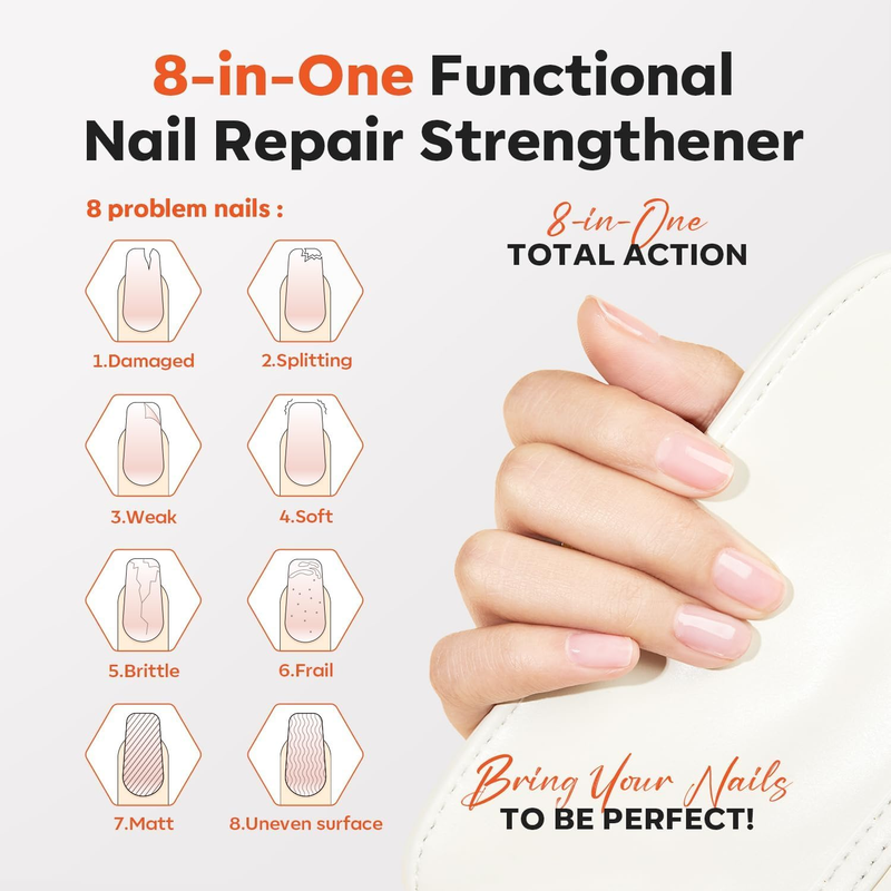 15ml 8-in-1 Nail Strengthener & Ridge Filling Nail Repair Kit Nail Growth Treatm