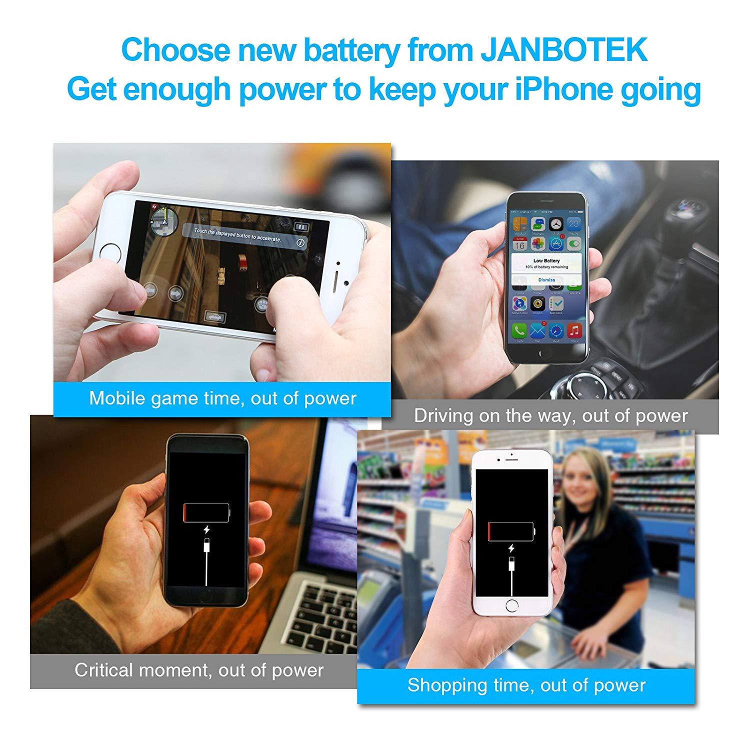 JANBOTEK Replacement Battery Compatible with iPhone 5S or 5C - Repair Kit with T
