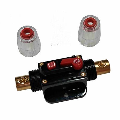 DC Circuit Breaker Inline Fuse Inverter Waterproof Manual Reset 40 Amp 12V-24V