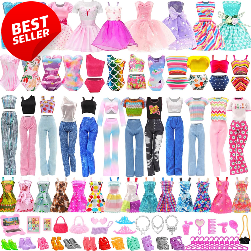 51PCS Doll Clothes Accessories Set Shoes Dresses Outfits for 11.5