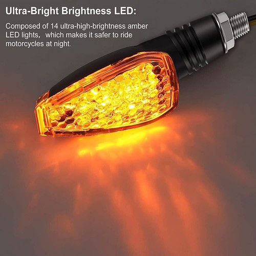 4PCS Motorcycle LED Turn Signal Indicator Blinker Amber Lights Universal Durable