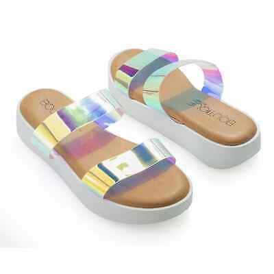 Boutique by Corky's Paddle Board Slip-on Platform Sandals Iridescent Tortoise