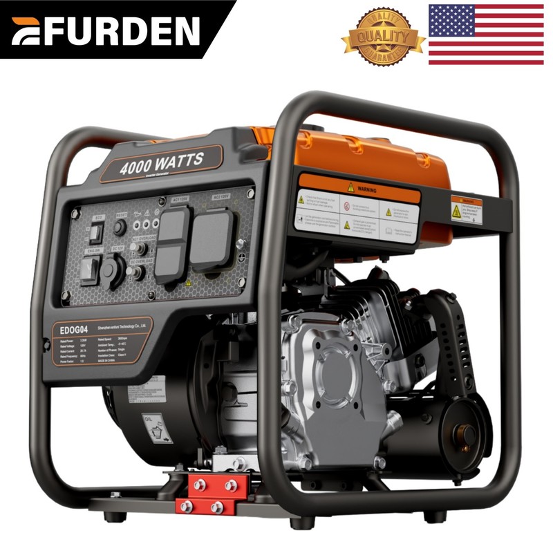 4000-Watt Portable Inverter Generator, Gas Powered Generator for Emergency Home