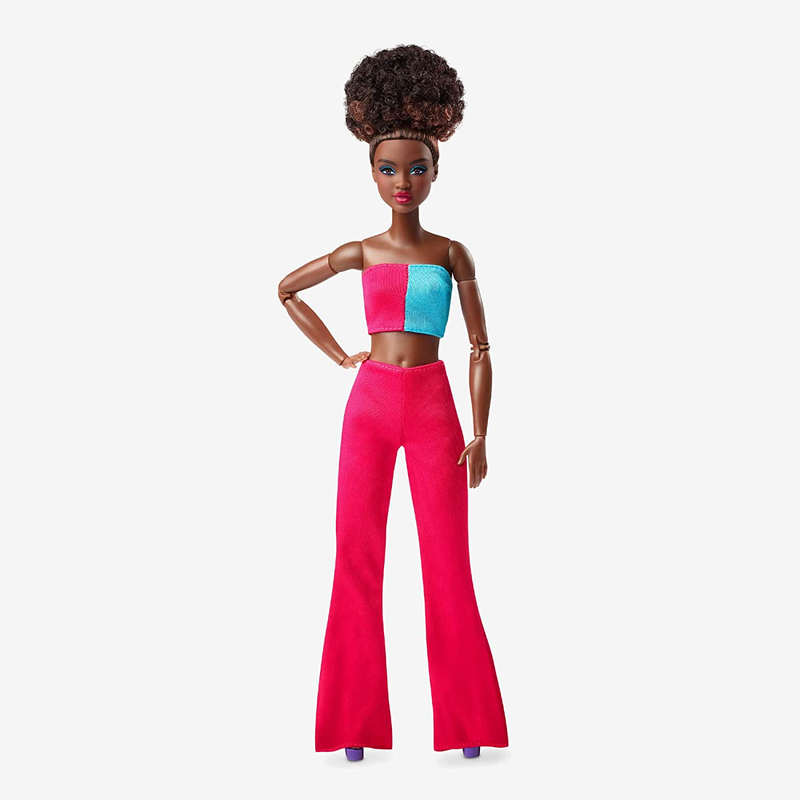 Barbie Looks Doll with Natural Black Hair in Color Block Cro