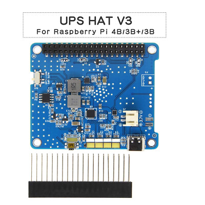 Geekworm UPS3 Raspberry Pi 3B, 3B+, 4 UPS HAT V3 Lithium Battery Expansion Board