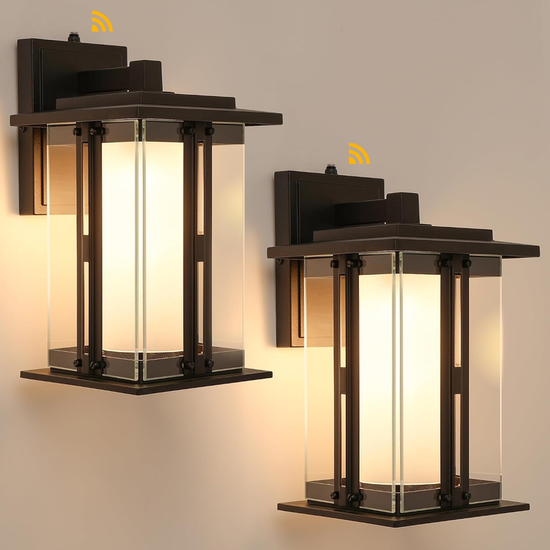 13" Dusk to Dawn Outdoor Wall Light, Waterproof Porch Light for Doorway, Matte M
