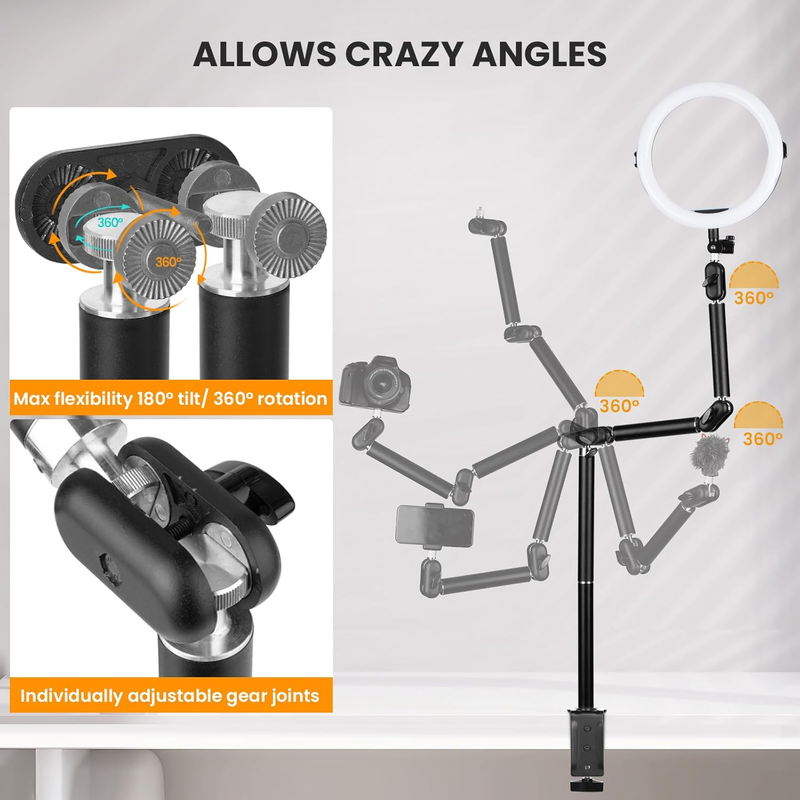 Desk Camera Mount Stand Heavy Duty Articulated Camera Arm Articulating Table Mou
