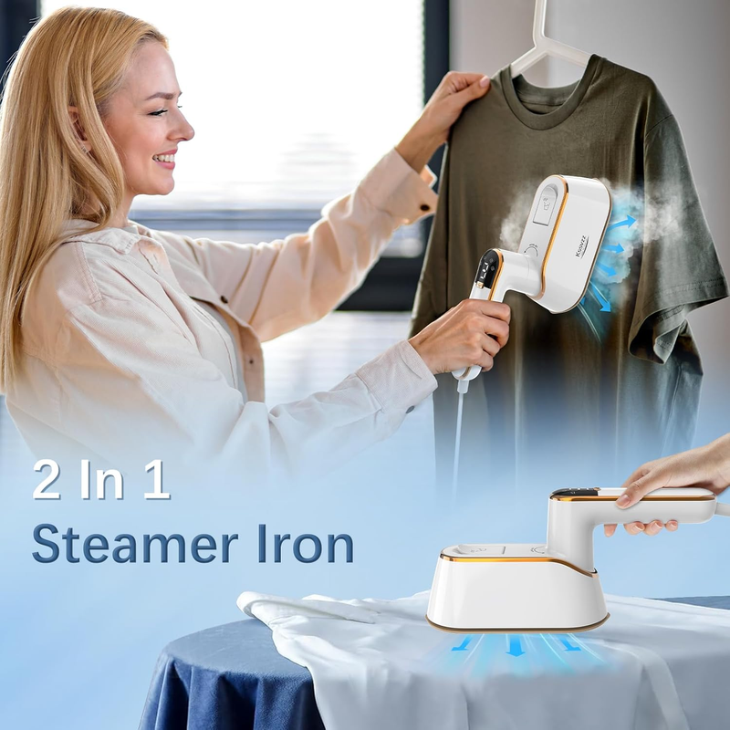 Portable Travel Steamer for Clothes with LCD Display, 4 Mode 1200W Steam Iron 2