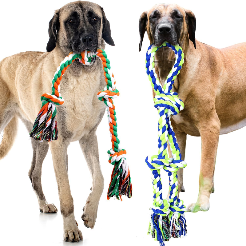 2Pack Dog Rope Toy Aggressive Chewers Medium Large Dogs Indestructible Dog chew