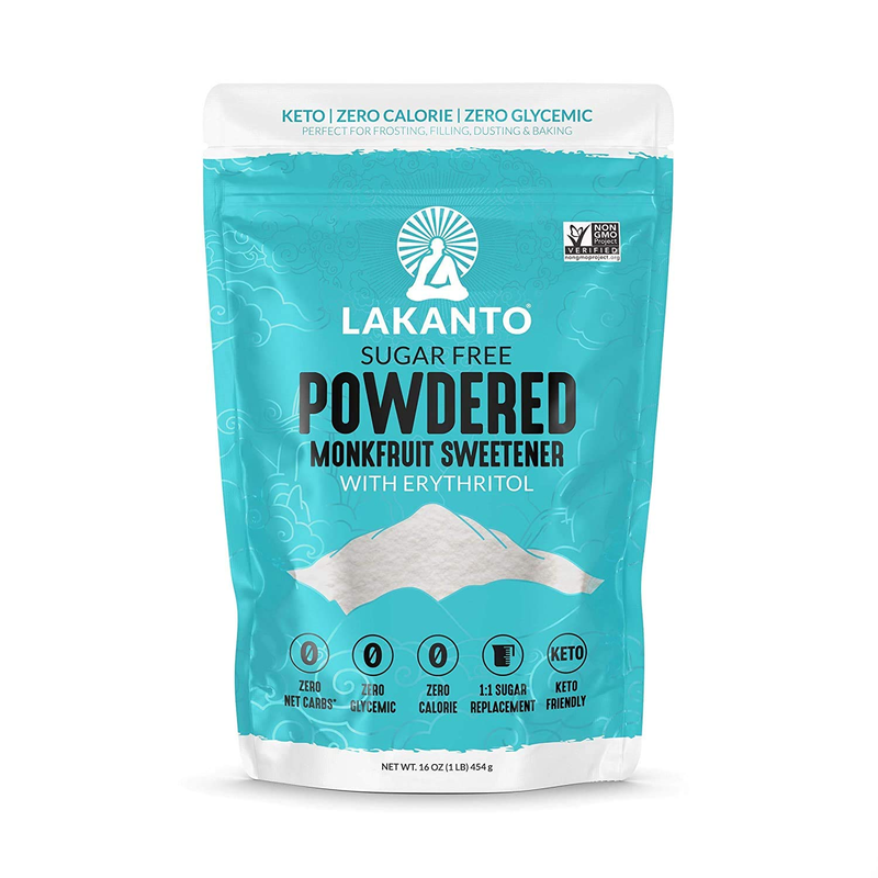 Powdered Monk Fruit Sweetener with Erythritol - Powdered Sugar Substitute, Zero