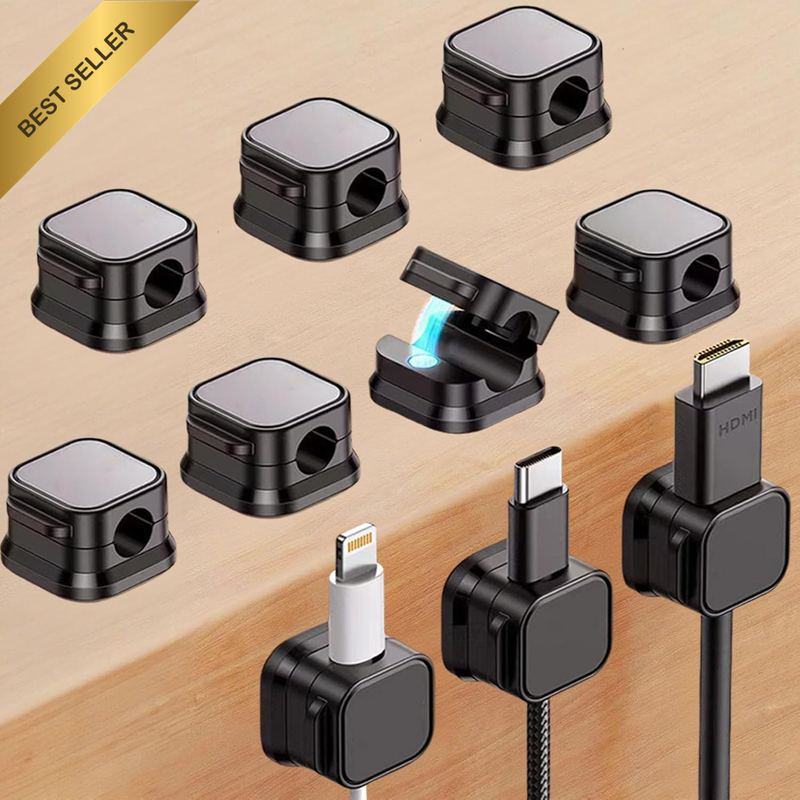 10 Pack Cord Organizer, Magnetic Cord Holder, Cable Clips for Desk, Adhesive Cab