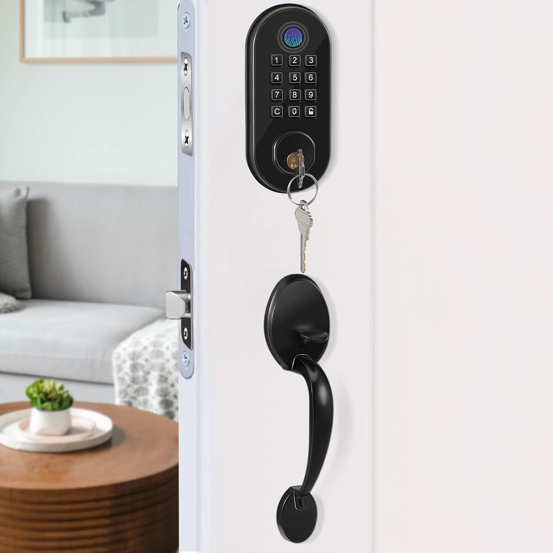 Keyless Entry Front Door Lock Set, House Security Automatic Door Lock Set with K