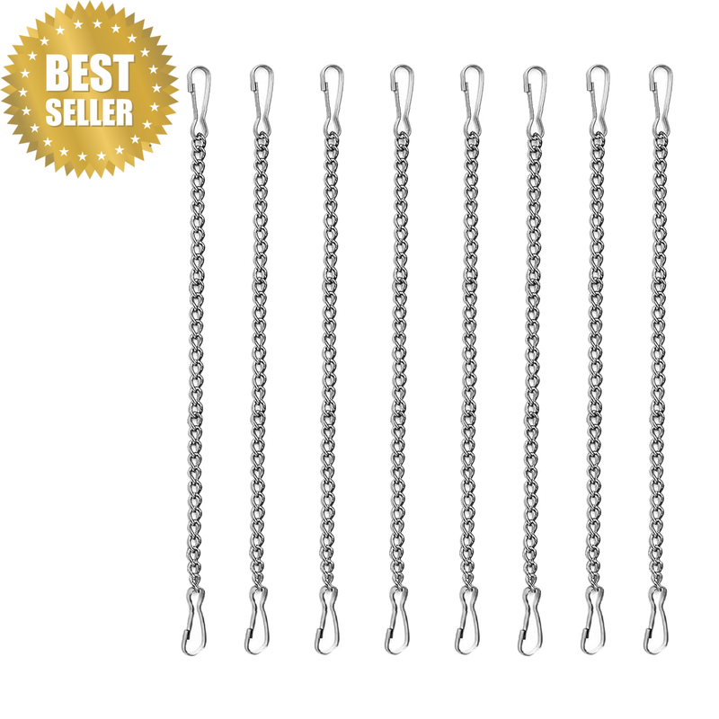 8PCS 20 Inch Stainless Steel Hanging Chains for Stained Glass Panels - Silver 30