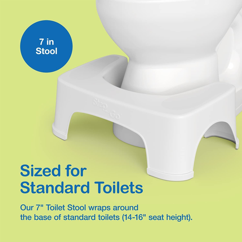 Step and Go Toilet Stool 7" Bathroom Squat 1 Count (Pack of 1), Whit