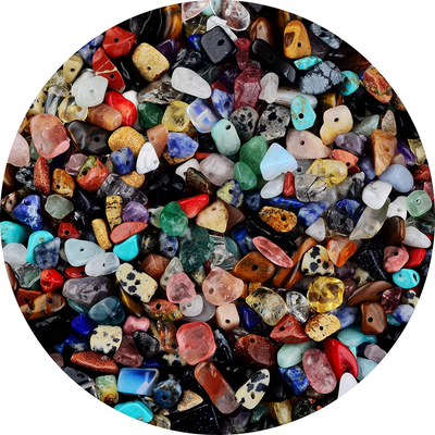 Natural Chip Stone Beads Multicolor 5 8Mm about 400 Pieces