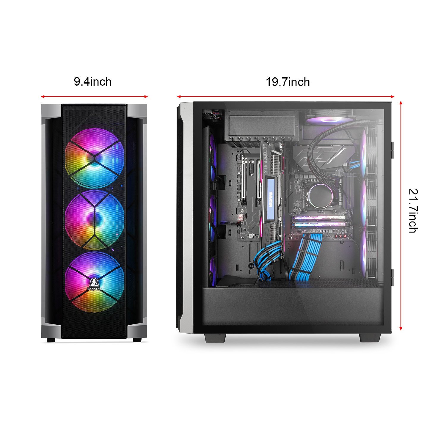 【レア品】Segotep Phoenix GPU垂直 右窓 ATX PCケース Amazon.com: Segotep Phoenix ATX Black Mid Tower PC Gaming