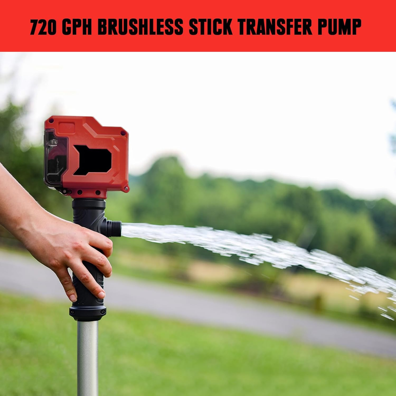 Cordless Stick Water Transfer Pump Compatible with Milwaukee 18V Battery, 720GPH