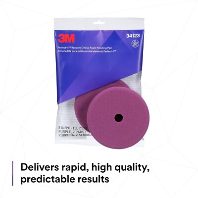 3M 34123 5' Perfect-It Random Orbital Foam Polishing Pad 2/Pack