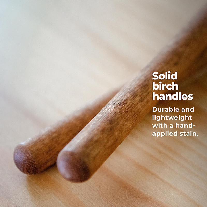 Soft Rubber Percussion Mallets for Tongue Drum or Keyboard Music, Birch Handles 