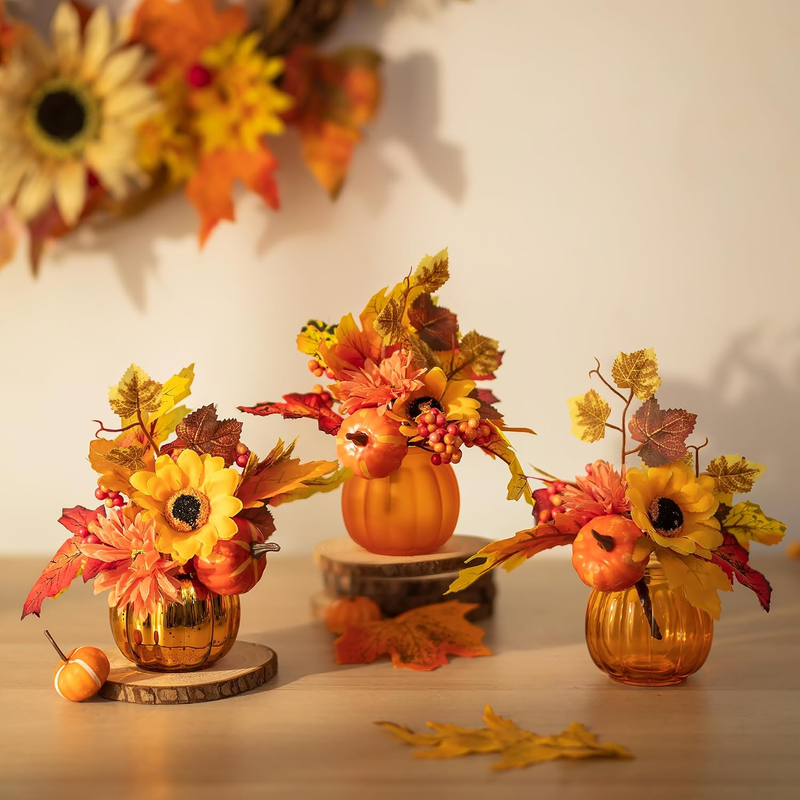 Glasseam Kürbis Vase Glas Für Herbstdeko: Kleine Glasvasen Für Tischdeko