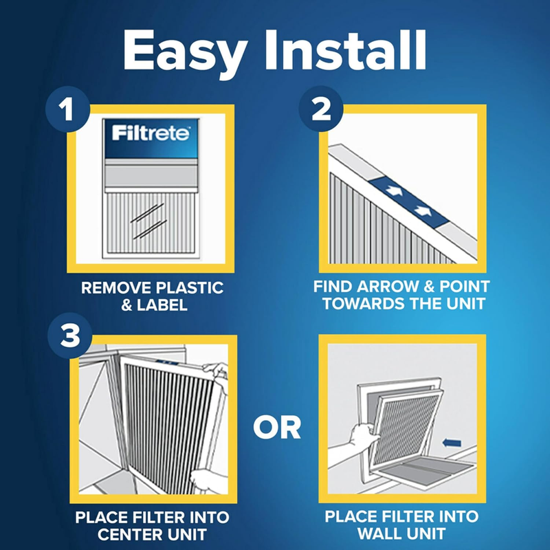 16x25x1 AC Furnace Air Filter, MPR 700, MERV 8, Tough on Pollen, Easy on Airflow