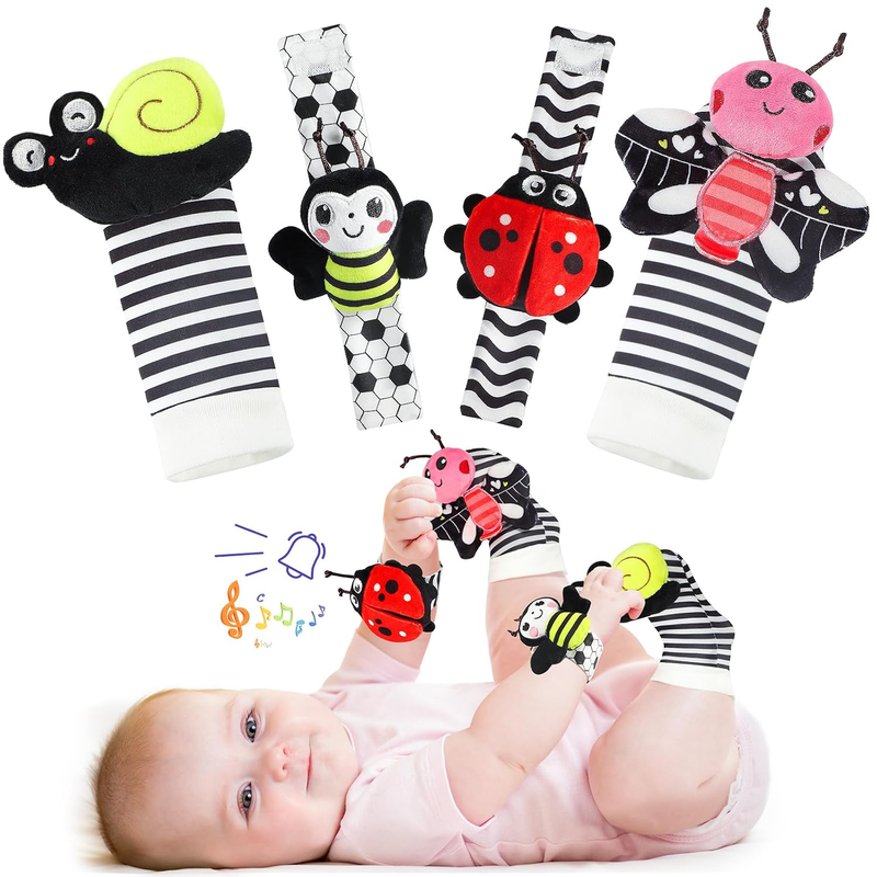 Wrist Rattles for Baby, Rattle Socks, Baby Toys for 0-12 Months