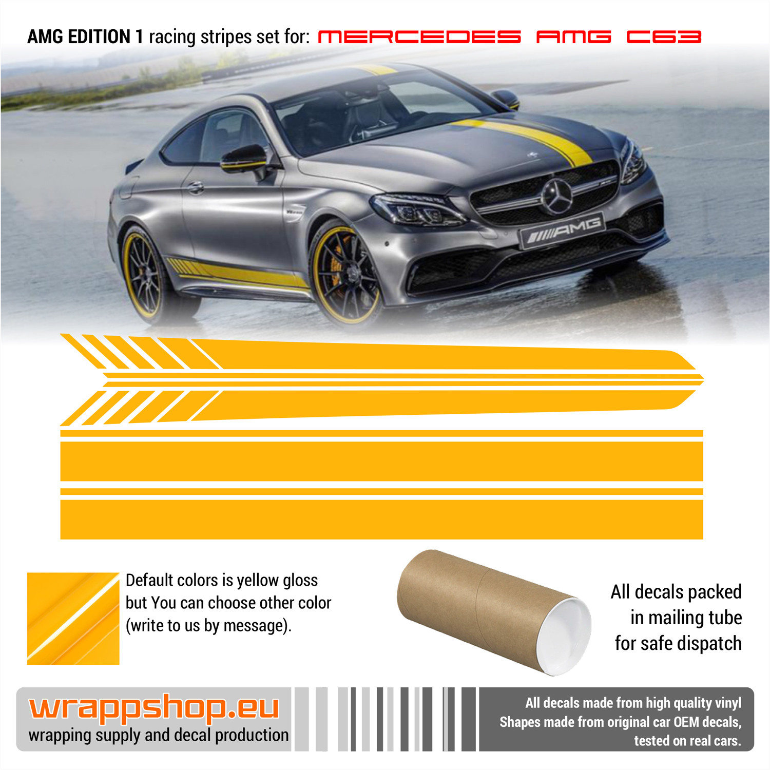 Mercedes Benz Amg C63 Coupe Racing Stripes Ebay
