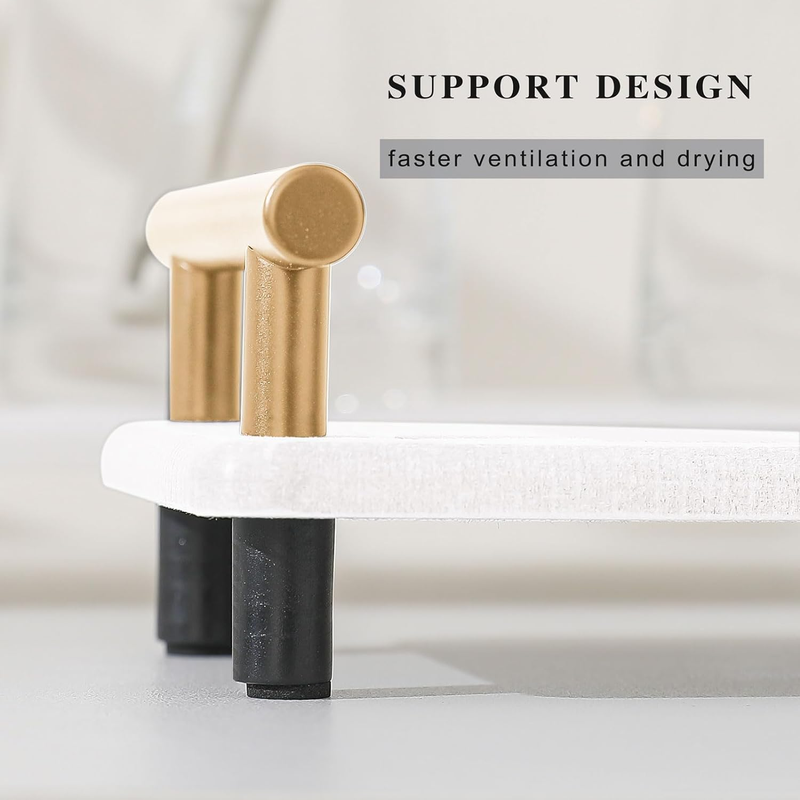 Instant Dry Sink Caddy Kitchen Sink Organizer With 2 Coaster Sponge Holder White