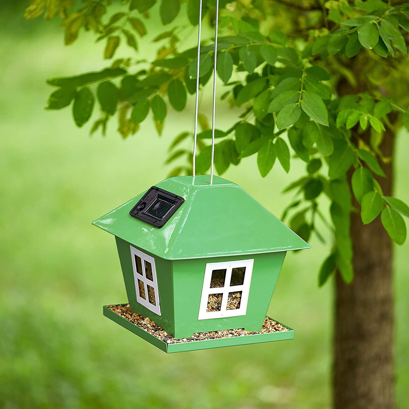 Yellow House Hanging Outdoor For Cardinal, Metal Rain Proof