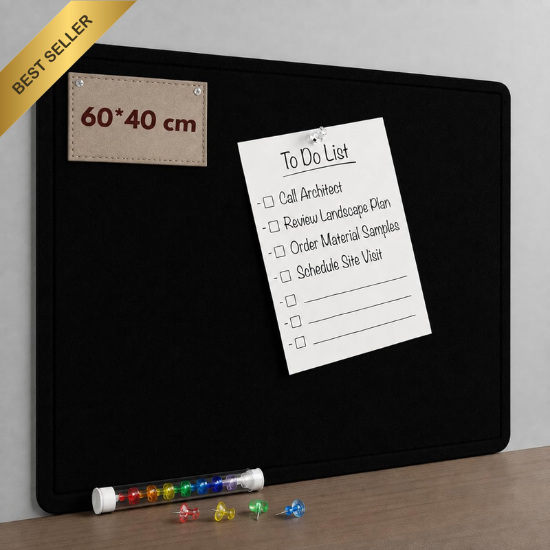 40X60Cm Decorative Felt Bulletin Board,  Vision Pin Board Cork Board | Foldable