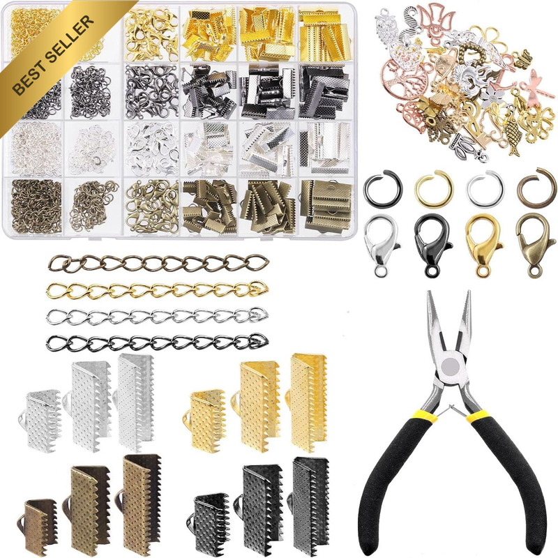 Lobster Clasps Set, 120 Pcs Lobster Clasp and 120 Pcs Open Jump Ring Set, Neckla