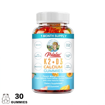 Vitamins K2 + D3 Calcium Gummies - for Kids & Adult Bones, Immune Support
