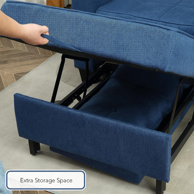 Futon Chair Bed Convertible Chair 3-In-1 Pull Out Sleeper Chair Beds with USB Po