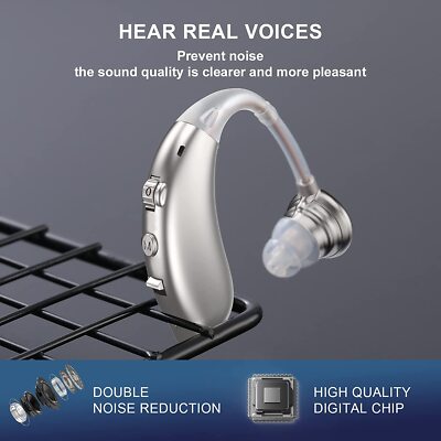 Rechargeable Hearing Aids Seniors BTE Digital Sound Amplifiers Noise Cancelling