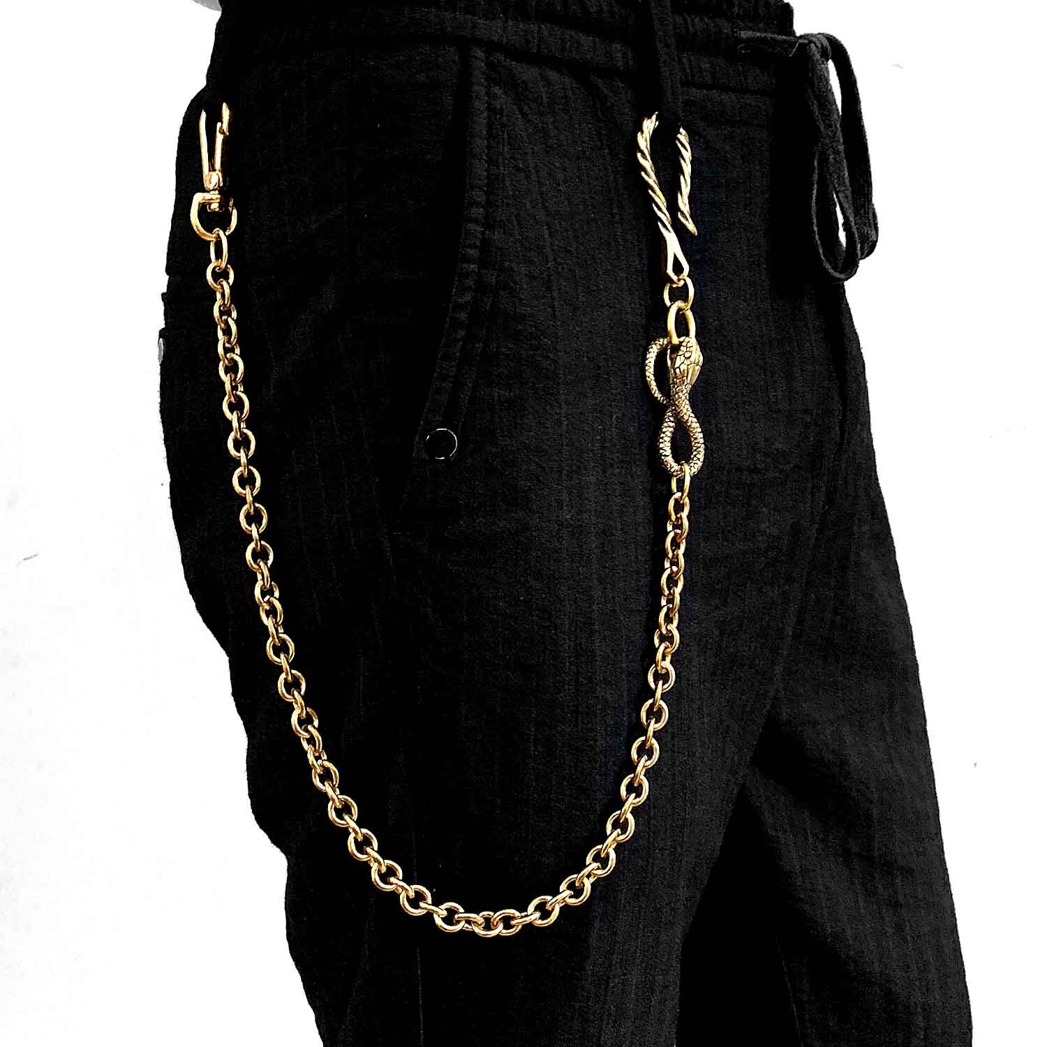 Japanese Solid Brass Pants Trouser Chain Snake Biker Key