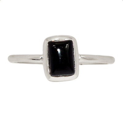 Black Onyx - Brazil 925 Sterling Silver Ring Jewelry s.8.5