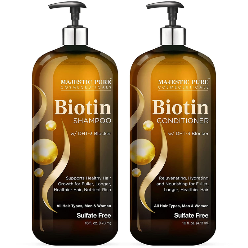 Biotin Shampoo and Conditioner Set with DHT Blocker Complex - Hydrating, Nourish