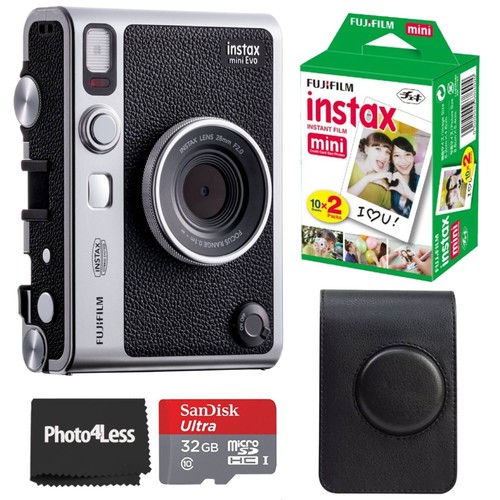 FUJIFILM instas mini Evo ブラックおまけ付き FUJIFILM INSTAX MINI EVO Hybrid Instant Camera (Black