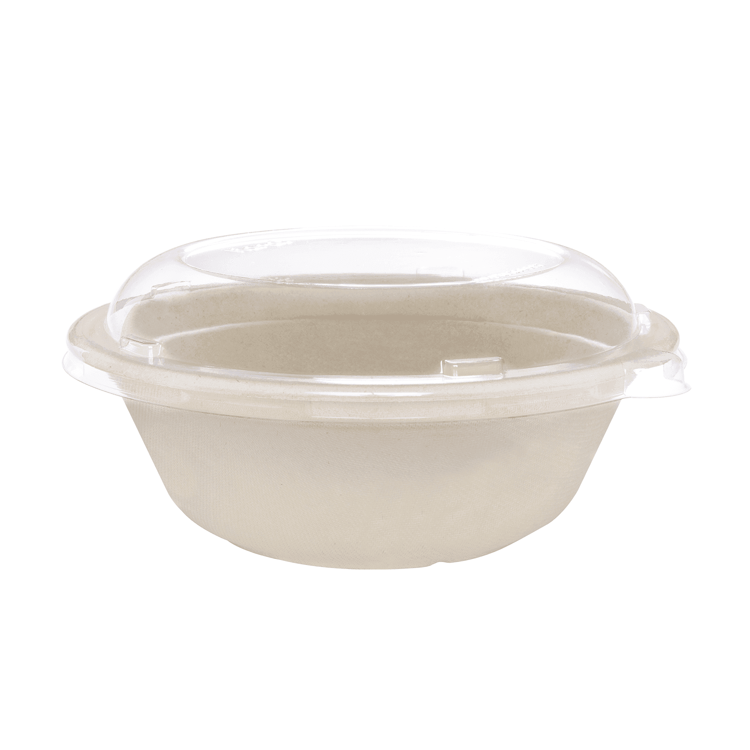 Karat Earth 40oz PFAS Free Bagasse Round Bowl, Natural - 500 pcs, KE-BBR40N-FF