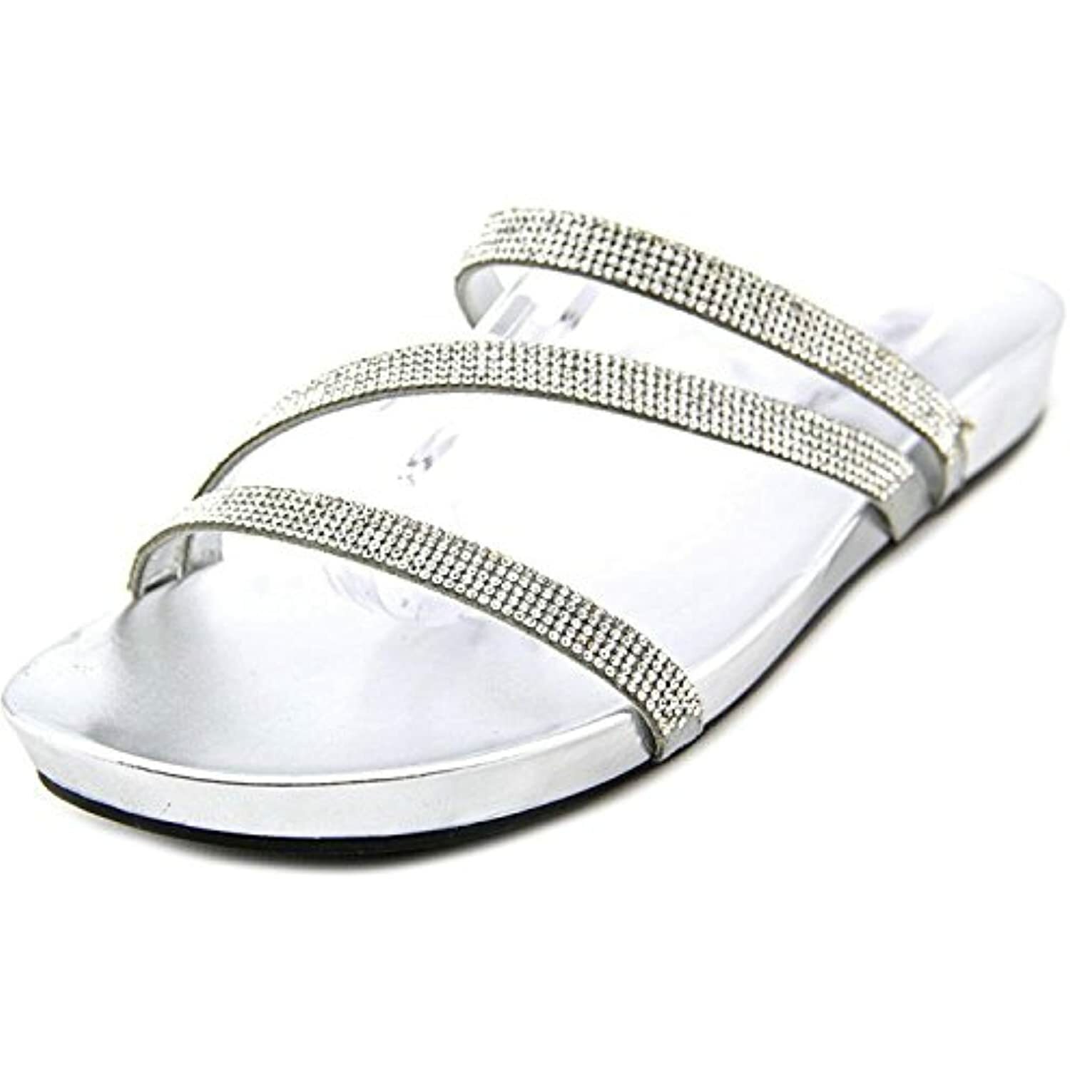 Marc Fisher Womens Kalifa Open Toe Studded Casual Sandals Silver Size 6.5M