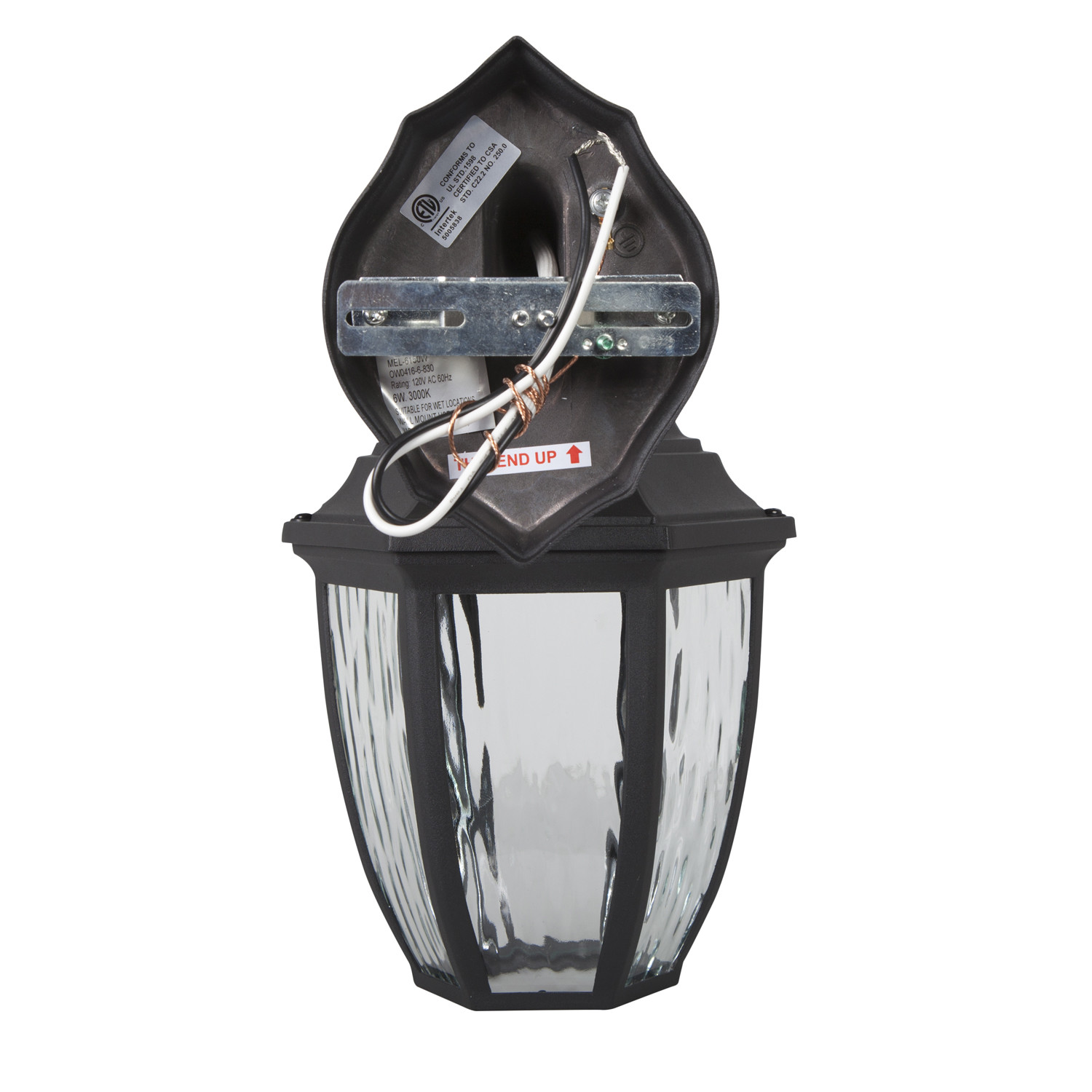 Maxxima LED Outdoor Wall Light, Black w/ Clear Glass, Photocell Sensor